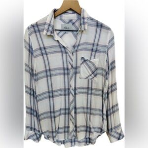 Women’s Rails Flannel Button Down Shirt Size Small/pink blue white